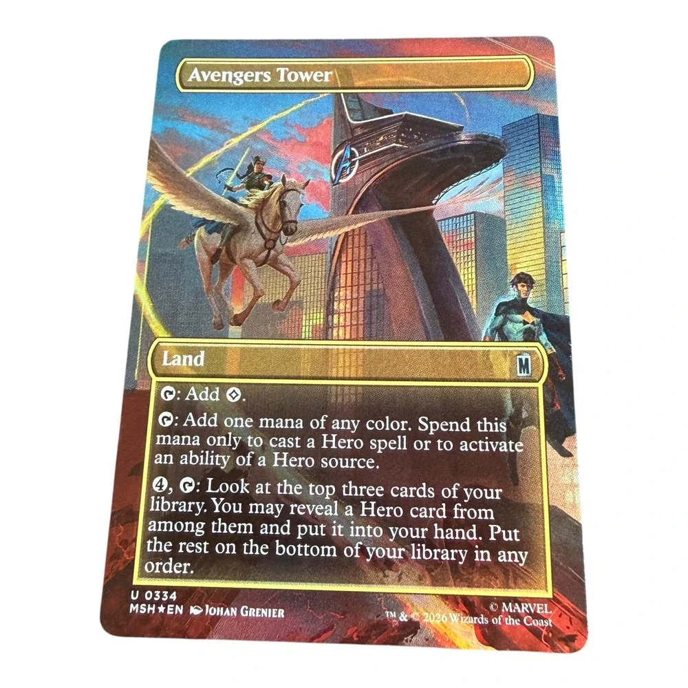 Magic The Gathering Avengers Tower Marvel Secret Lair 0334 Mythic Rare Land MTG
